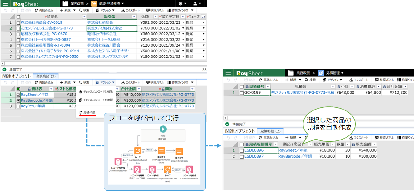 Salesforceのフローを呼出して処理の自動化